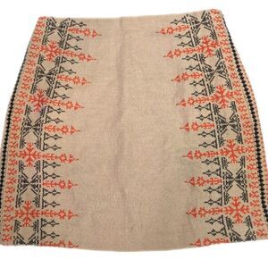 5/$55 LOFT by Ann Taylor NWT cotton/linen skirt, tan w/ black & red embroidery 4